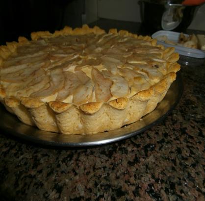 Tarta de ricotta peras y pasas sin gluten sin az&uacute;car reducido en grasas